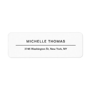 Modern White Minimalist Plain Elegant Etiket