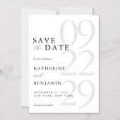 Modern White Minimalist Wedding Save the Date Magnetische Uitnodiging (Voorkant)