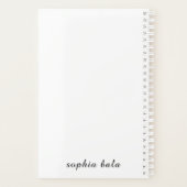 Modern White Monogram Minimalist Design Planner (Achterkant)