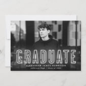 Modern White Neon Photo Afstuderen Aankondiging (Voorkant)