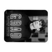 Modern White Neon Vertical Photo Afstuderen Magneet (Horizontaal)