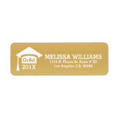 Modern White on Gold Class of 2017 Afstuderen Etiket (Voorkant)