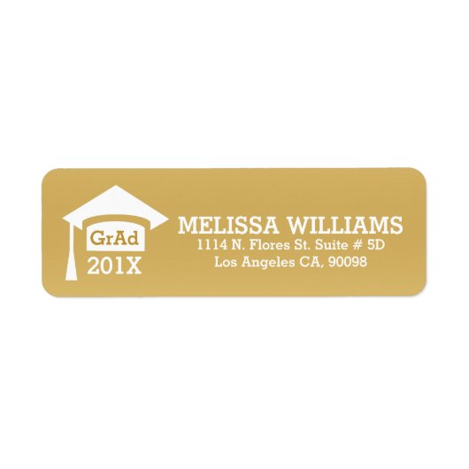 Modern White on Gold Class of 2017 Afstuderen Etiket (Voorkant)