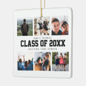 Modern White Photo Collage Afstuderen Keepomwille Keramisch Ornament (Links)