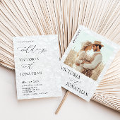 Modern White Photo Wedding Kaart