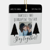 Modern White Quarantine Photo Funny Kerstmis 2020 Keramisch Ornament (Rechts)