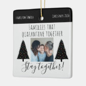 Modern White Quarantine Photo Funny Kerstmis 2020 Keramisch Ornament (Links)