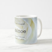 Modern White Rose Monogrammed Koffiemok (Voorkant rechts)