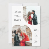 Modern White Script 2 Fotobruiloft Save The Date (Voorkant)