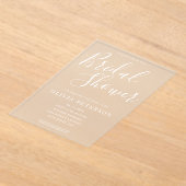 Modern White Script Bruids Douche Uitnodiging Acryl Uitnodigingen (Laagn)