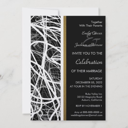 Modern White Swirl Wedding Invitation (Devant)
