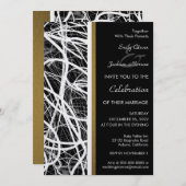 Modern White Swirl Wedding Invitation (Devant / Derrière)