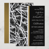 Modern White Swirl Wedding Invitation Kaart (Voorkant / Achterkant)