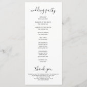 Modern White Wedding Ceremony Program Programma (Achterkant)