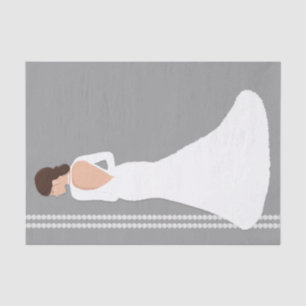 Modern White Wedding Dress Bling Vrijgezellenfeest Tissuepapier