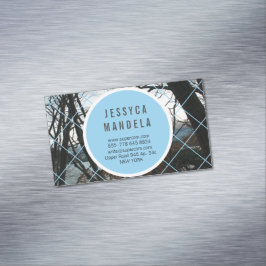 Modern White Wood Magnetisch Visitekaartje