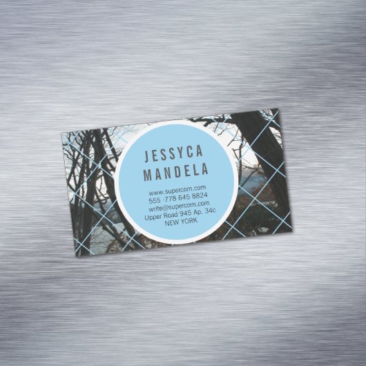 Modern White Wood Magnetisch Visitekaartje (Voorbeeld)