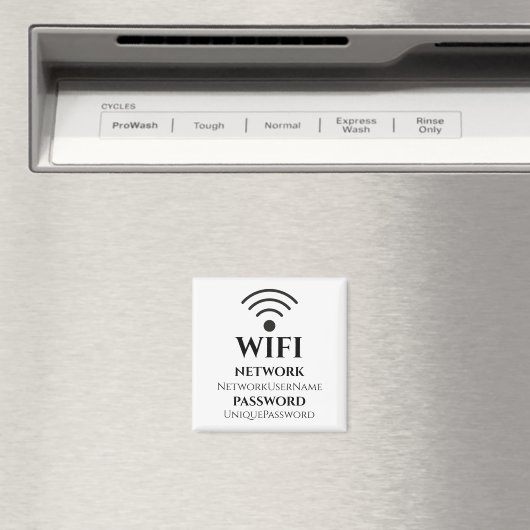 Modern WiFi-netwerk en wachtwoord Magneet (Insitu (Vaatwasser))