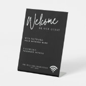 Modern Wifi Netwerk Wachtwoord Gast Informatie Reclamebord Met Voetstuk (Voorkant)
