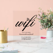 Modern Wifi Network and Password Sign Acryl Bord (Huwelijk)