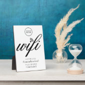 Modern Wifi Network and Password Your Logo Sign Fotoplaat (Zijkant)