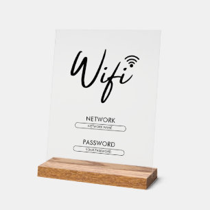 Modern Wifi Wachtwoord Netwerk Acryl Bord