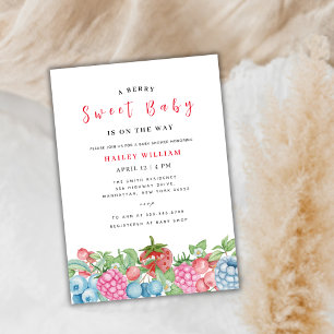 Modern Wild Berry Sweet Baby shower Kaart