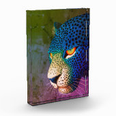 Modern Wild Cat Portrait with Red Eyes Fotoblokken (Links)