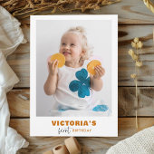 Modern Wild One First Birthday Custom photo  Kaart