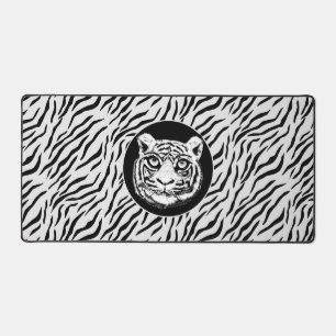 Modern Wild White Tiger Pattern Bureaumat