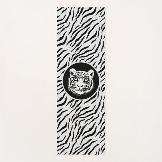 Modern Wild White Tiger Pattern Yoga Mat (Voorkant)