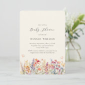 Modern, Wildbloem, Baby shower Kaart (Staand voorkant)