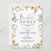 Modern Wildbloemen Bridal Shower Kaart (Voorkant)