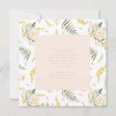 modern wildbloemroze meisje hallo geboorte van bab aankondiging (Achterkant)