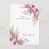 Modern wilde bloemen script vrijgezellenfeest plaa kaart (Voorkant / Achterkant)