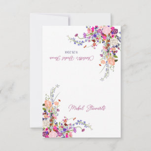 Modern wilde bloemen script vrijgezellenfeest plaa kaart