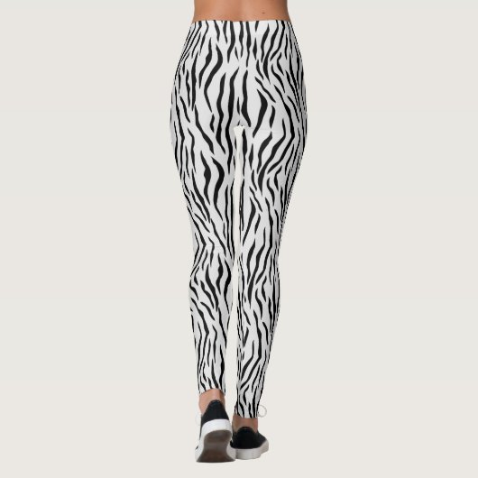 Modern Wilde White Tiger Pattern-Leggings Leggings (Achterkant)