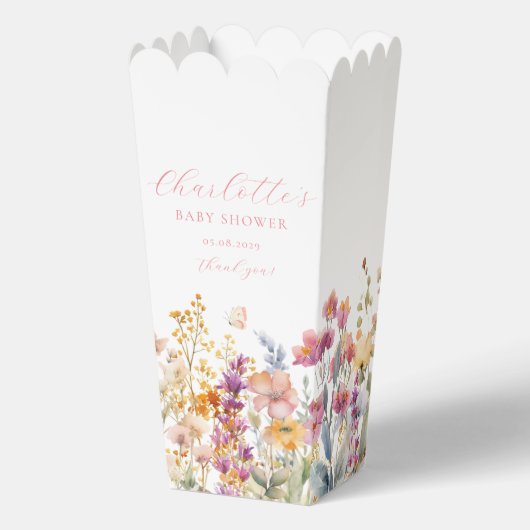 Modern, Wildflower Baby shower Bedankdoosjes (Voorkant)