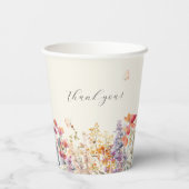 Modern, Wildflower Baby shower Papieren Bekers (Achterkant)