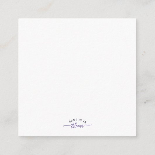 Modern wildflower baby shower register qr code informatiekaartje (Achterkant)