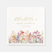 Modern, Wildflower Baby shower Servet (Voorkant)