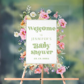 Modern Wildflower Baby shower Welcome (Neutre)