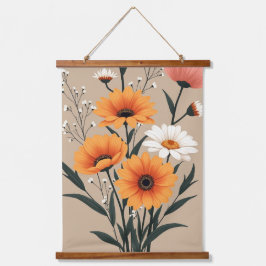 Modern Wildflower Bouquet Botanical Floral Hangend Wandkleed