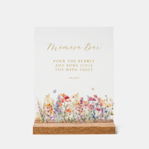 Modern, Wildflower Momosa Bar Baby shower Acryl Bord