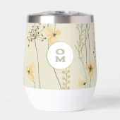 Modern Wildflower Monogram Geel Groen Bloemen (Voorkant)