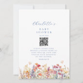 Modern, Wildflower, QR-code, Baby shower, (Voorkant)
