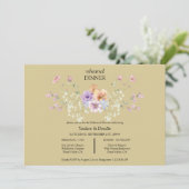 Modern wildflower spring wedding Dinner Invitation (Debout devant)