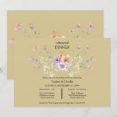 Modern wildflower spring wedding Dinner Invitation (Devant / Derrière)