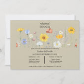 Modern wildflower spring wedding Dinner Invitation (Devant)