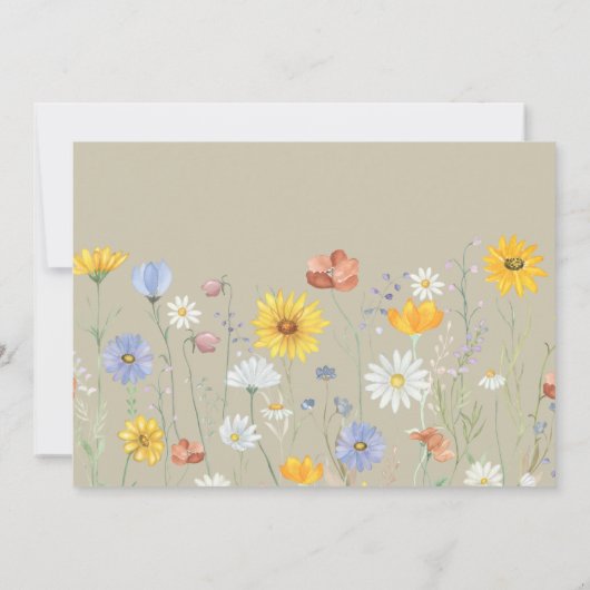Modern wildflower spring wedding Dinner Invitation (Dos)